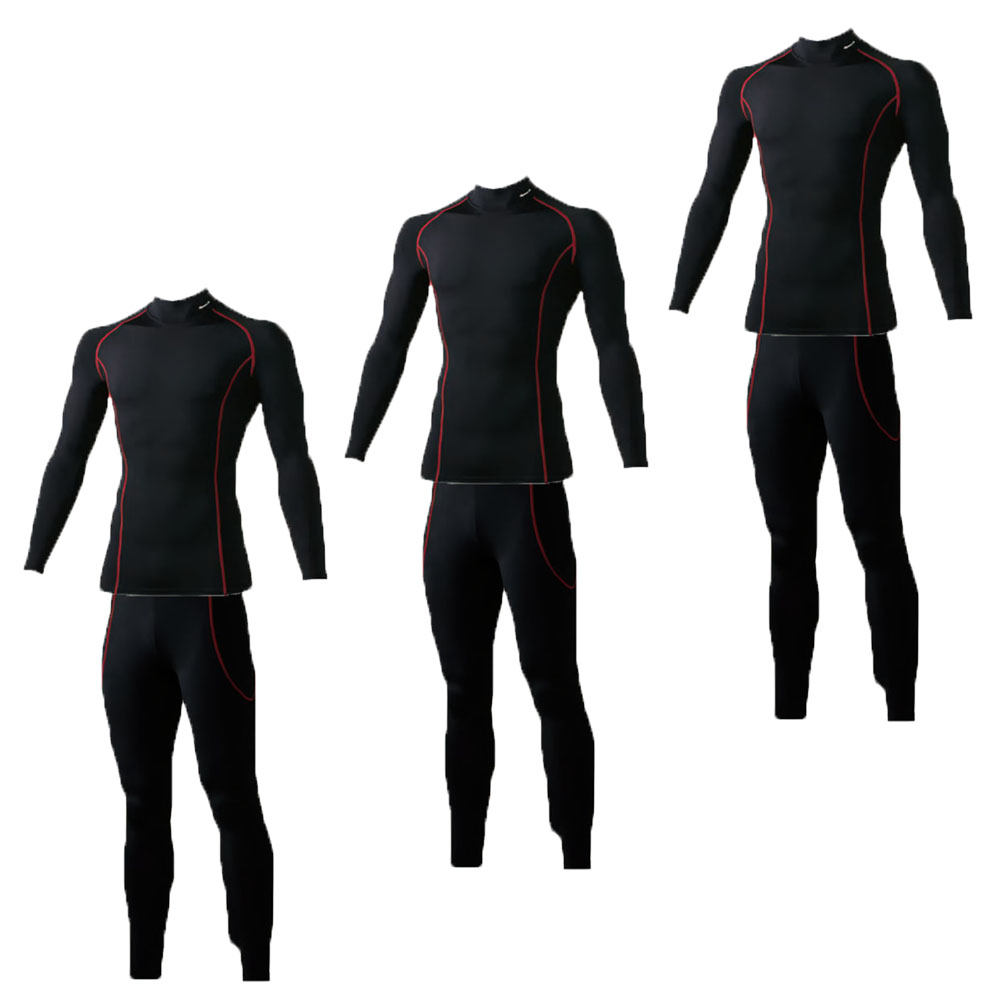 3days スキー・スノーボード サポートインナー レディース&メンズ ハイネック+ロングタイツ×3