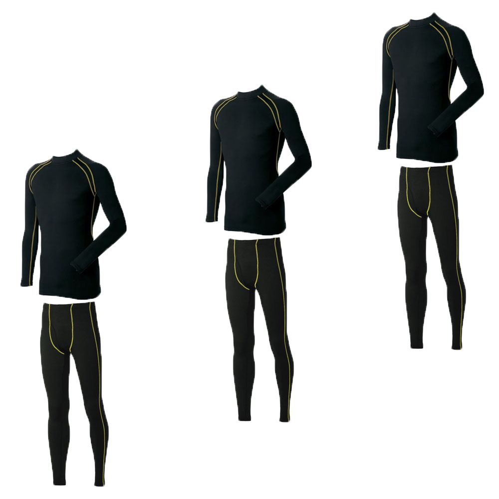 3days 防寒(裏起毛) コンプレッションインナー上下×3 for メンズ スキー・スノボインナー