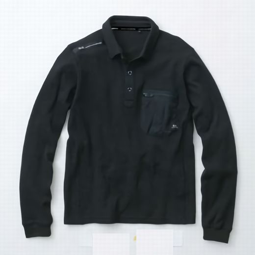 G.G. 6.2oz ヘビーウエイト長袖ポロシャツ(胸ファスナーポケット) S～3Lサイズ